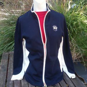 Pebble Beach Bobby Jones Blue White zip-up jacket Pima cotton sz M